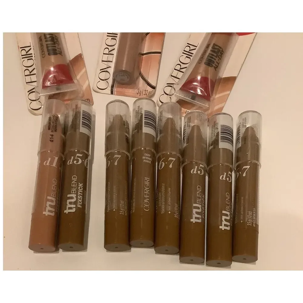 Covergirl Concealer Lot 11 Pc Outlast Clean TruBlend FixStick Deep Shades NOS